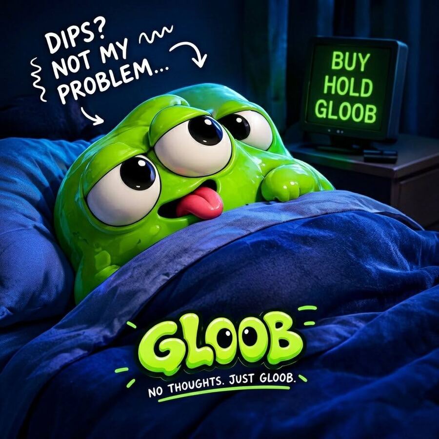 GLOOB asleep in bed: dips? not my problem